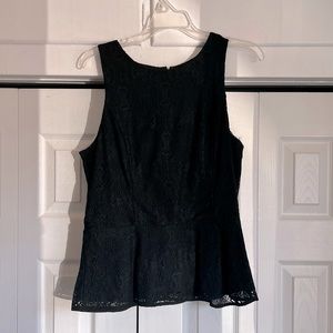 White House Black Market black lace peplum tank top